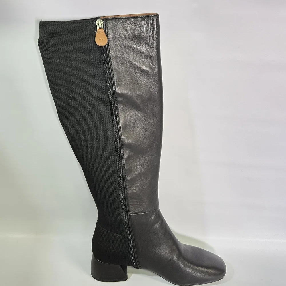 Kenneth Cole Gentle Soul Emily Tall Knee High Boot Black Leather Comfort 7.5 NIB